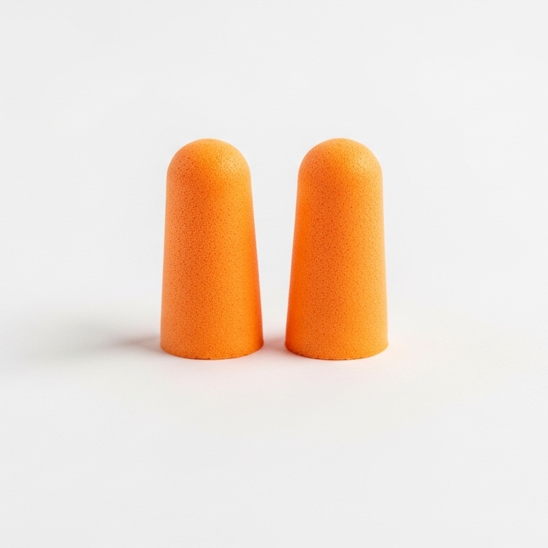 Standard disposable orange foam earplugs — budget option and emergency backup for musicians